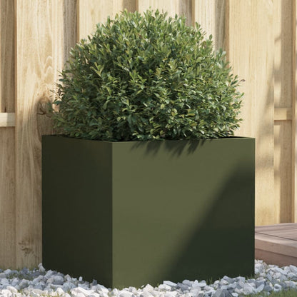 vidaXL Planter Olive Green 49x47x46 cm Steel
