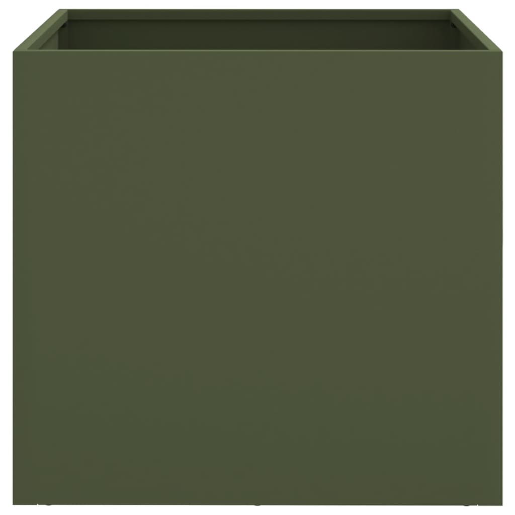 vidaXL Planters 2 pcs Olive Green 49x47x46 cm Steel