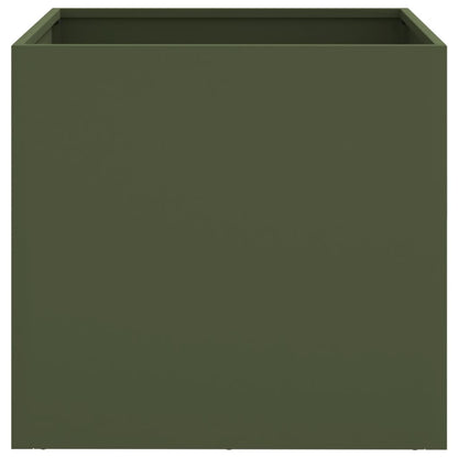 vidaXL Planters 2 pcs Olive Green 49x47x46 cm Steel