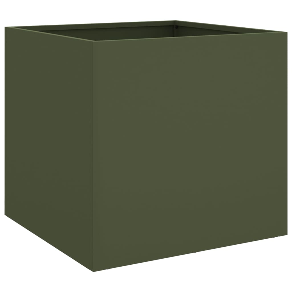 vidaXL Planters 2 pcs Olive Green 49x47x46 cm Steel