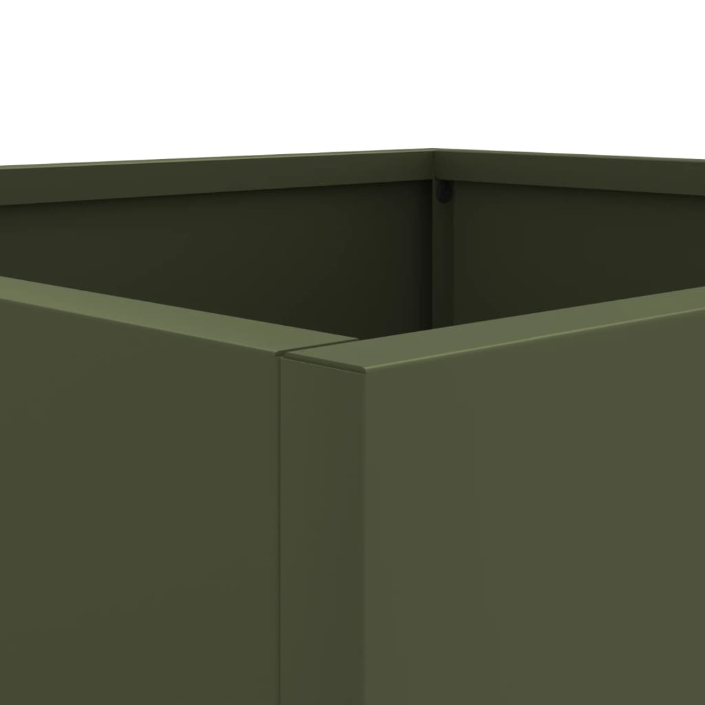 vidaXL Planters 2 pcs Olive Green 49x47x46 cm Steel