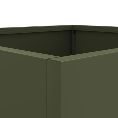 vidaXL Planters 2 pcs Olive Green 49x47x46 cm Steel