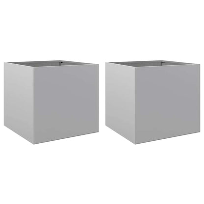 vidaXL Planters 2 pcs Silver 49x47x46 cm Galvanised Steel