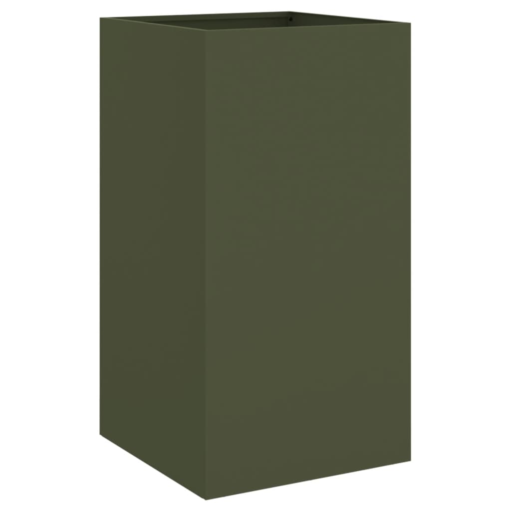 vidaXL Planter Olive Green 42x38x75 cm Steel