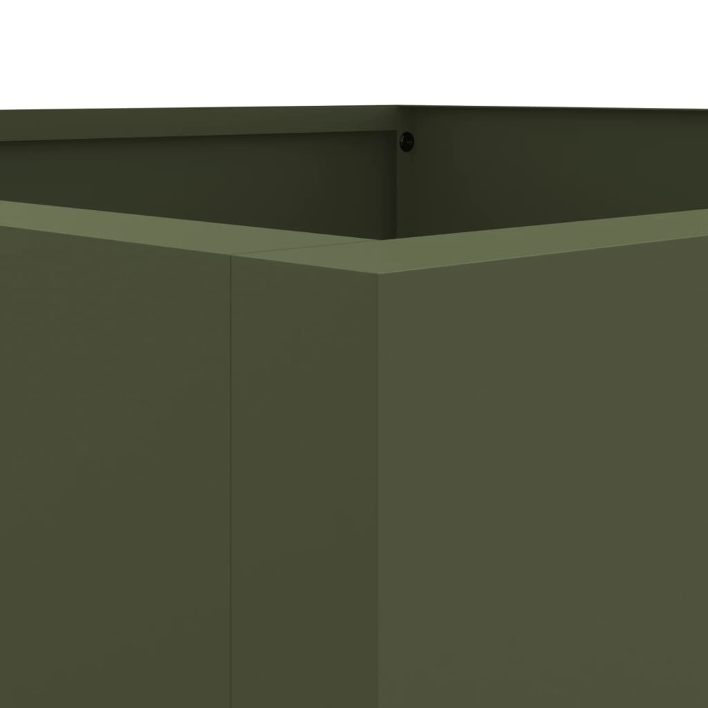 vidaXL Planter Olive Green 42x38x75 cm Steel