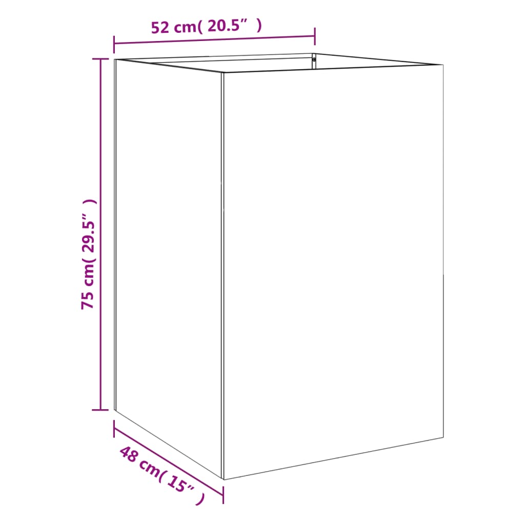 vidaXL Planter White 52x48x75 cm Steel