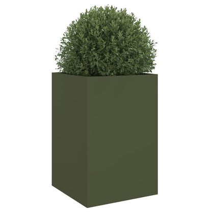 vidaXL Planter Olive Green 52x48x75 cm Steel
