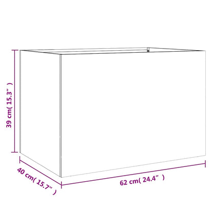 vidaXL Planter Silver 62x40x39 cm Stainless Steel