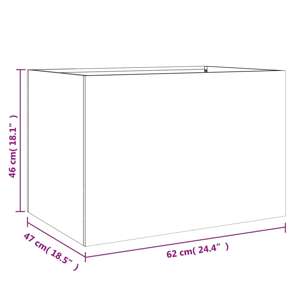 vidaXL Planter White 62x47x46 cm Steel
