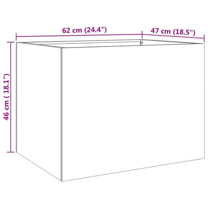 vidaXL Planter Silver 62x47x46 cm Stainless Steel