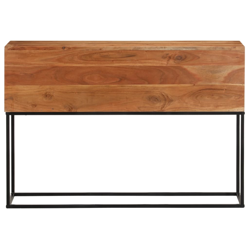 vidaXL Console Table 110x30x75 cm Solid Wood Acacia and Iron