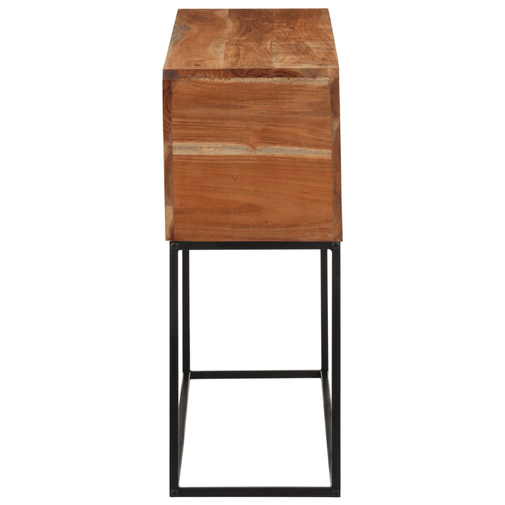 vidaXL Console Table 110x30x75 cm Solid Wood Acacia and Iron