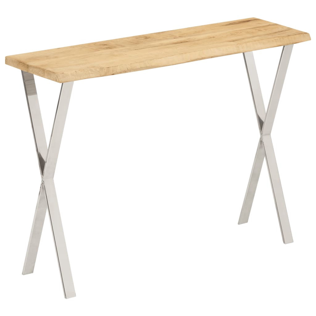 vidaXL Console Table with Live Edge 105x33x76 cm Solid Wood Mango