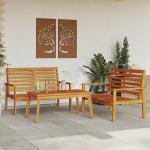 vidaXL 3 Piece Garden Lounge Set Solid Wood Acacia