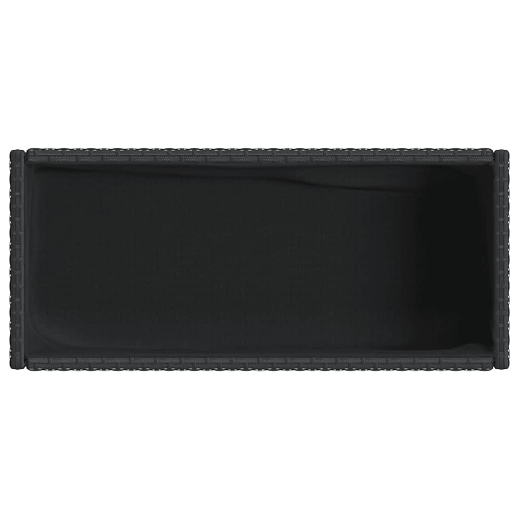 vidaXL Garden Planters with Shelf 2 pcs Black 90x40x75 cm Poly Rattan