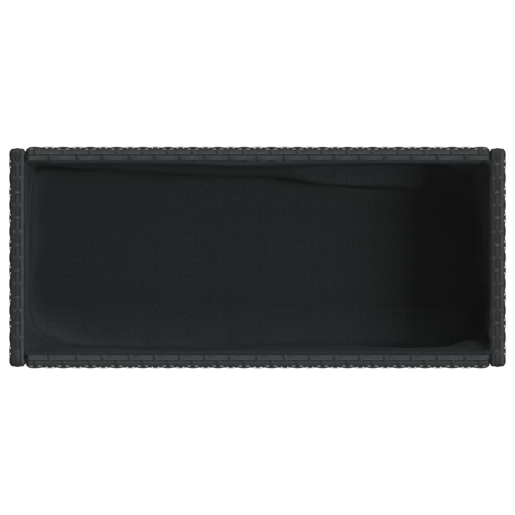 vidaXL Garden Planters with Shelf 2 pcs Black 70x28x70 cm Poly Rattan