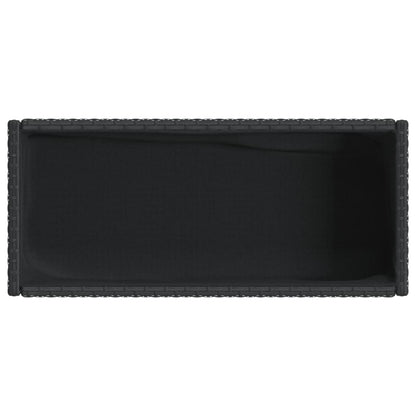 vidaXL Garden Planters with Shelf 2 pcs Black 70x28x70 cm Poly Rattan
