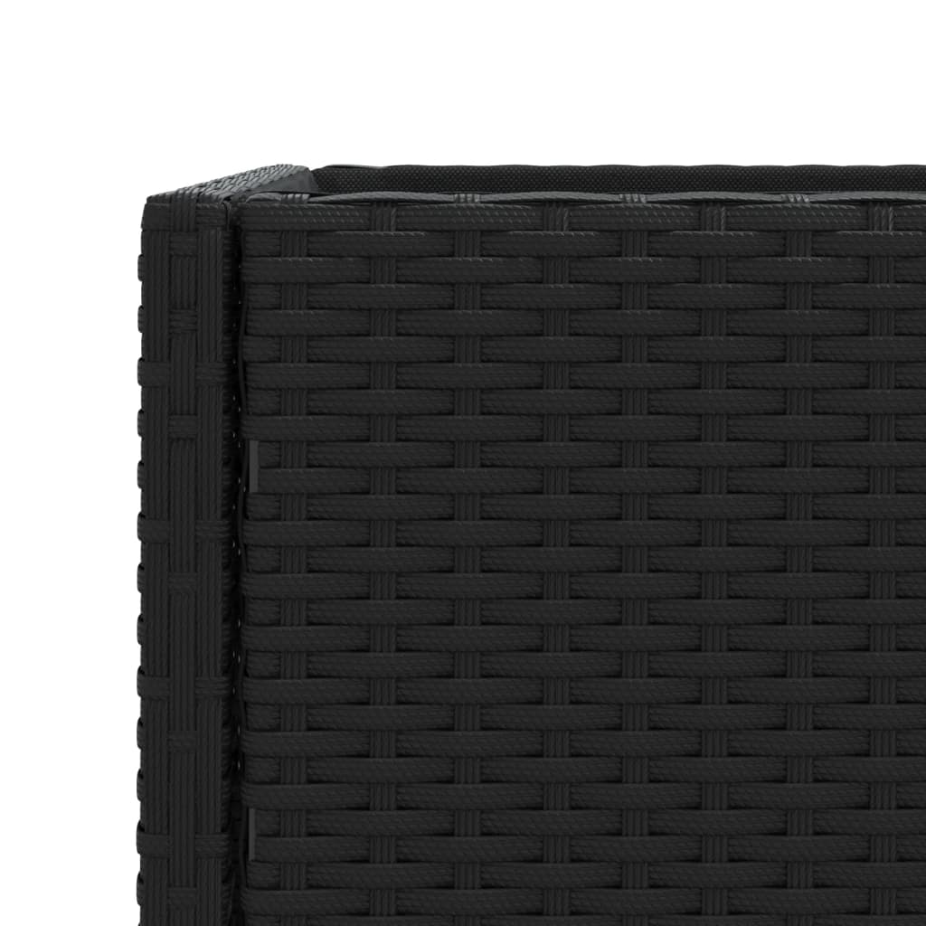 vidaXL Garden Planters with Shelf 2 pcs Black 70x28x70 cm Poly Rattan