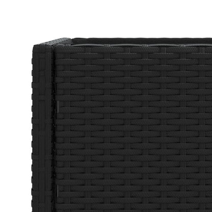 vidaXL Garden Planters with Shelf 2 pcs Black 70x28x70 cm Poly Rattan