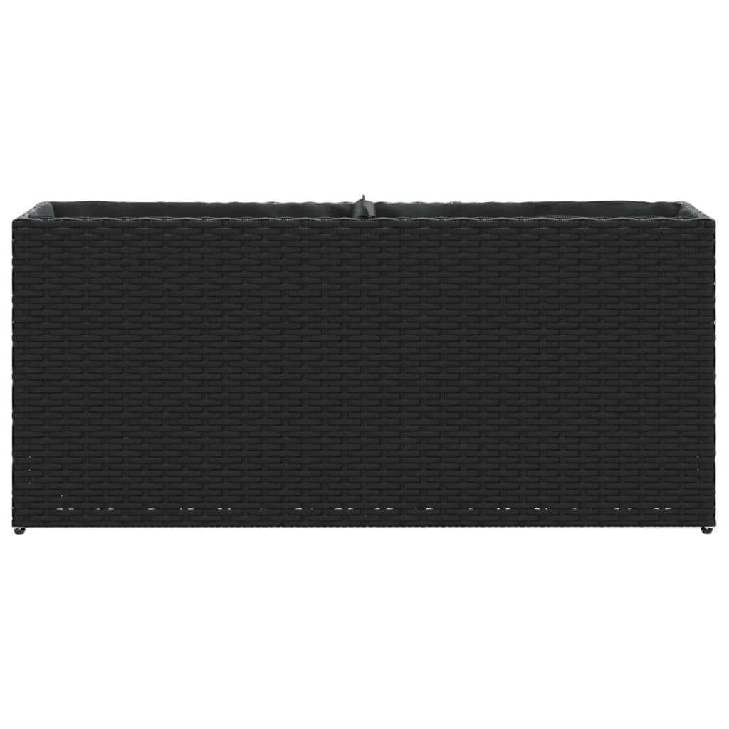 vidaXL Garden Planters with 2 Pots 2 pcs Black 90x20x40 cm Poly Rattan