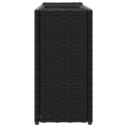 vidaXL Garden Planters with 2 Pots 2 pcs Black 90x20x40 cm Poly Rattan