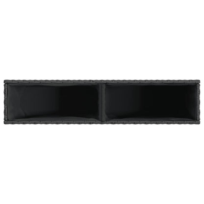 vidaXL Garden Planters with 2 Pots 2 pcs Black 90x20x40 cm Poly Rattan
