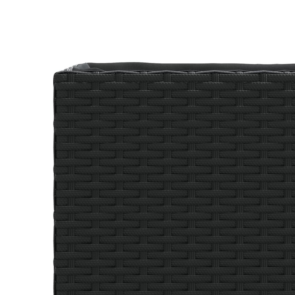 vidaXL Garden Planters with 2 Pots 2 pcs Black 90x20x40 cm Poly Rattan