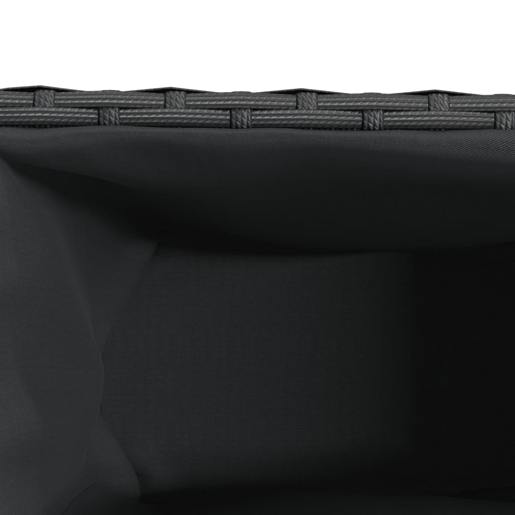 vidaXL Garden Planters with 2 Pots 2 pcs Black 90x20x40 cm Poly Rattan