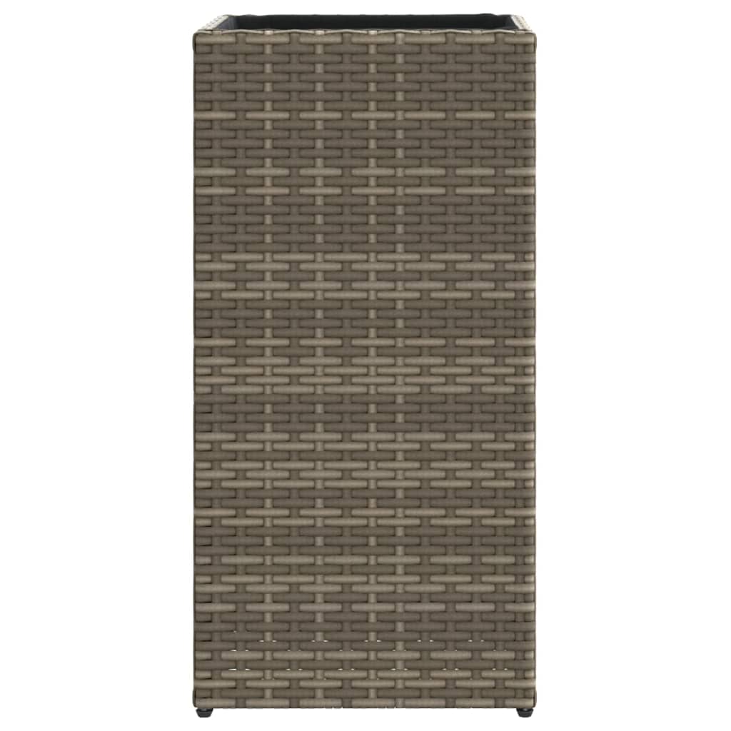 vidaXL Garden Planters 2 pcs Grey 30x30x60 cm Poly Rattan