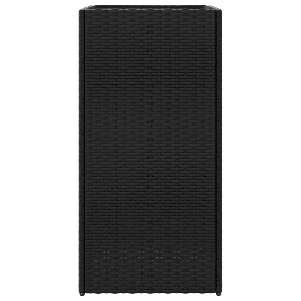 vidaXL Garden Planters 2 pcs Black 40x40x80 cm Poly Rattan