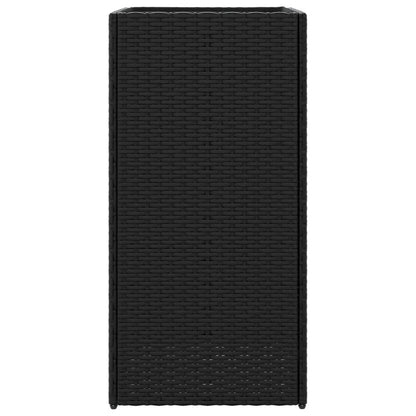 vidaXL Garden Planters 2 pcs Black 40x40x80 cm Poly Rattan