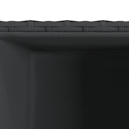 vidaXL Garden Planters 2 pcs Black 40x40x80 cm Poly Rattan