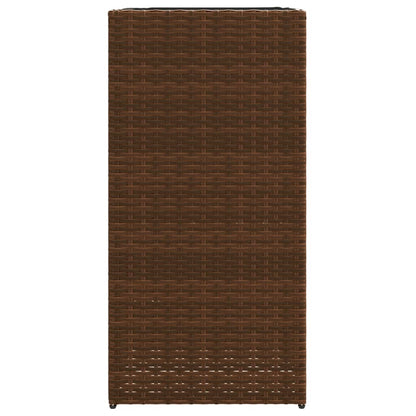 vidaXL Garden Planters 2 pcs Brown 40x40x80 cm Poly Rattan