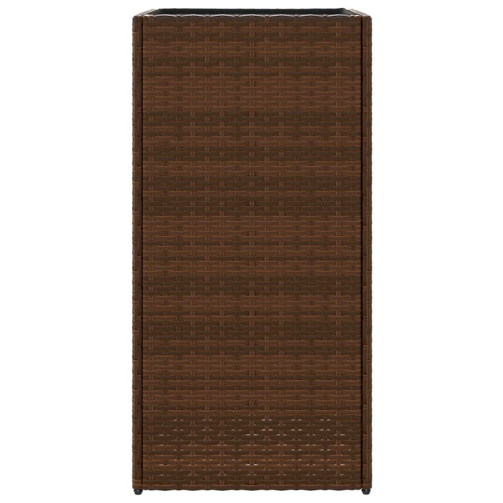 vidaXL Garden Planters 2 pcs Brown 40x40x80 cm Poly Rattan