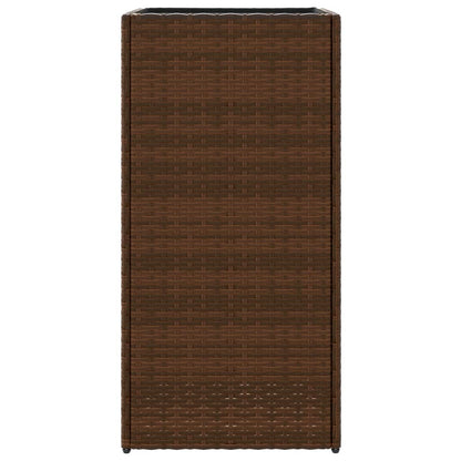 vidaXL Garden Planters 2 pcs Brown 40x40x80 cm Poly Rattan