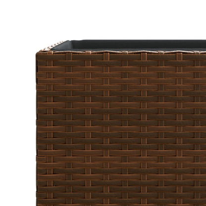 vidaXL Garden Planters 2 pcs Brown 40x40x80 cm Poly Rattan