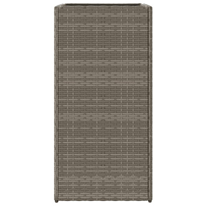 vidaXL Garden Planters 2 pcs Grey 40x40x80 cm Poly Rattan