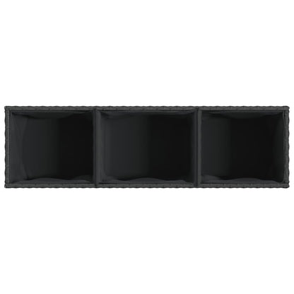 vidaXL Garden Planters with Wheels 2 pcs Black 107x32x38 cm Poly Rattan