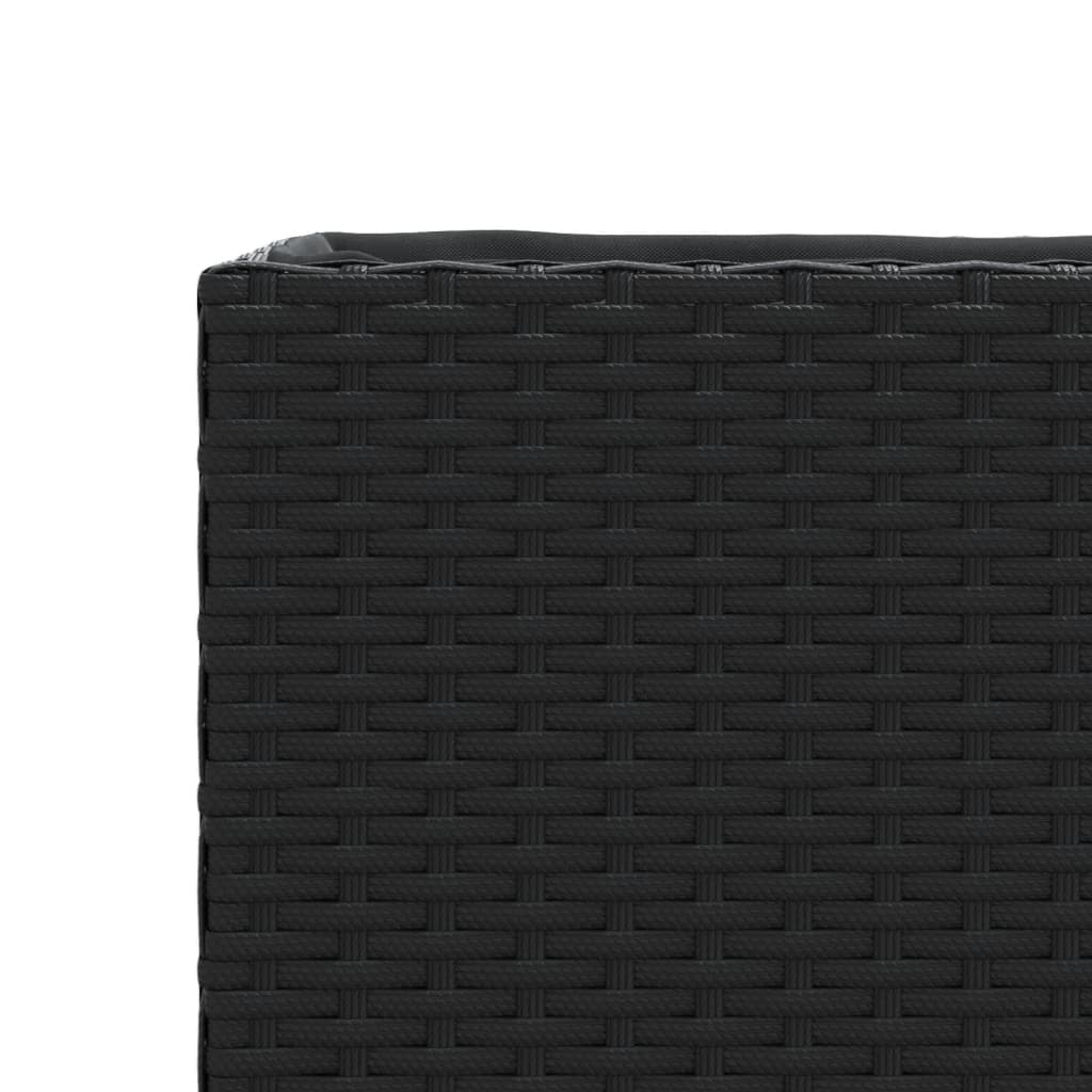 vidaXL Garden Planters with Wheels 2 pcs Black 107x32x38 cm Poly Rattan