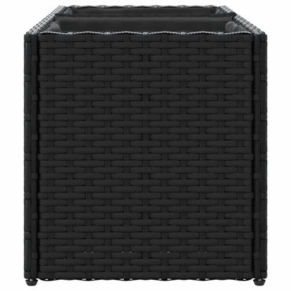 vidaXL Garden Planters with 2 Pots 2 pcs Black 72x30x32 cm Poly Rattan