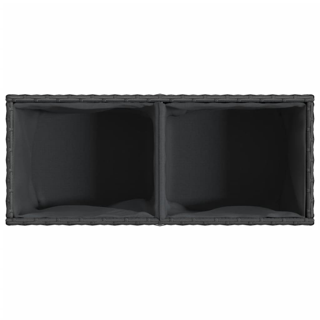 vidaXL Garden Planters with 2 Pots 2 pcs Black 72x30x32 cm Poly Rattan