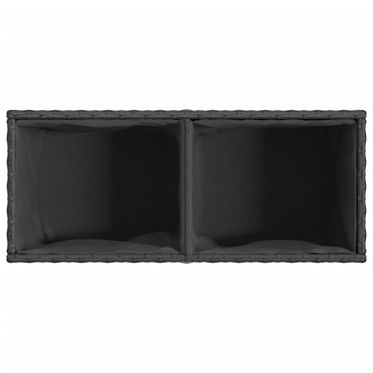 vidaXL Garden Planters with 2 Pots 2 pcs Black 72x30x32 cm Poly Rattan
