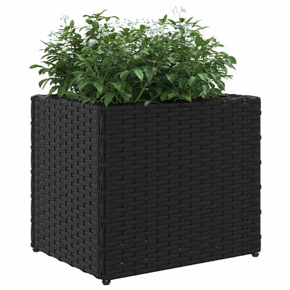 vidaXL Garden Planters 2 pcs Black 36x30x32 cm Poly Rattan