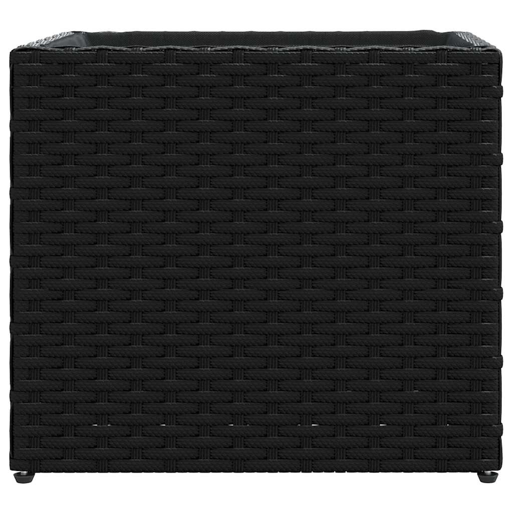 vidaXL Garden Planters 2 pcs Black 36x30x32 cm Poly Rattan