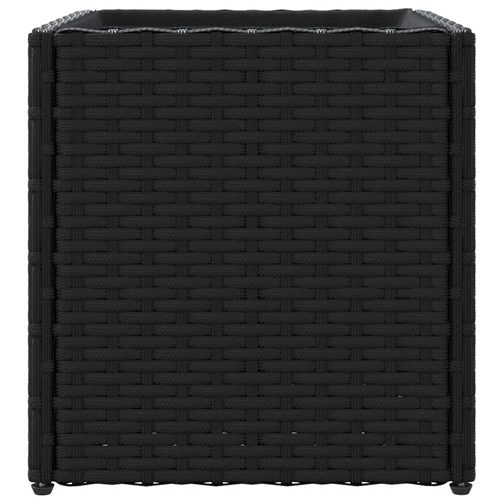 vidaXL Garden Planters 2 pcs Black 36x30x32 cm Poly Rattan