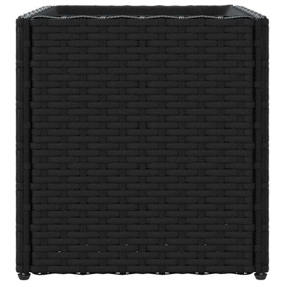 vidaXL Garden Planters 2 pcs Black 36x30x32 cm Poly Rattan