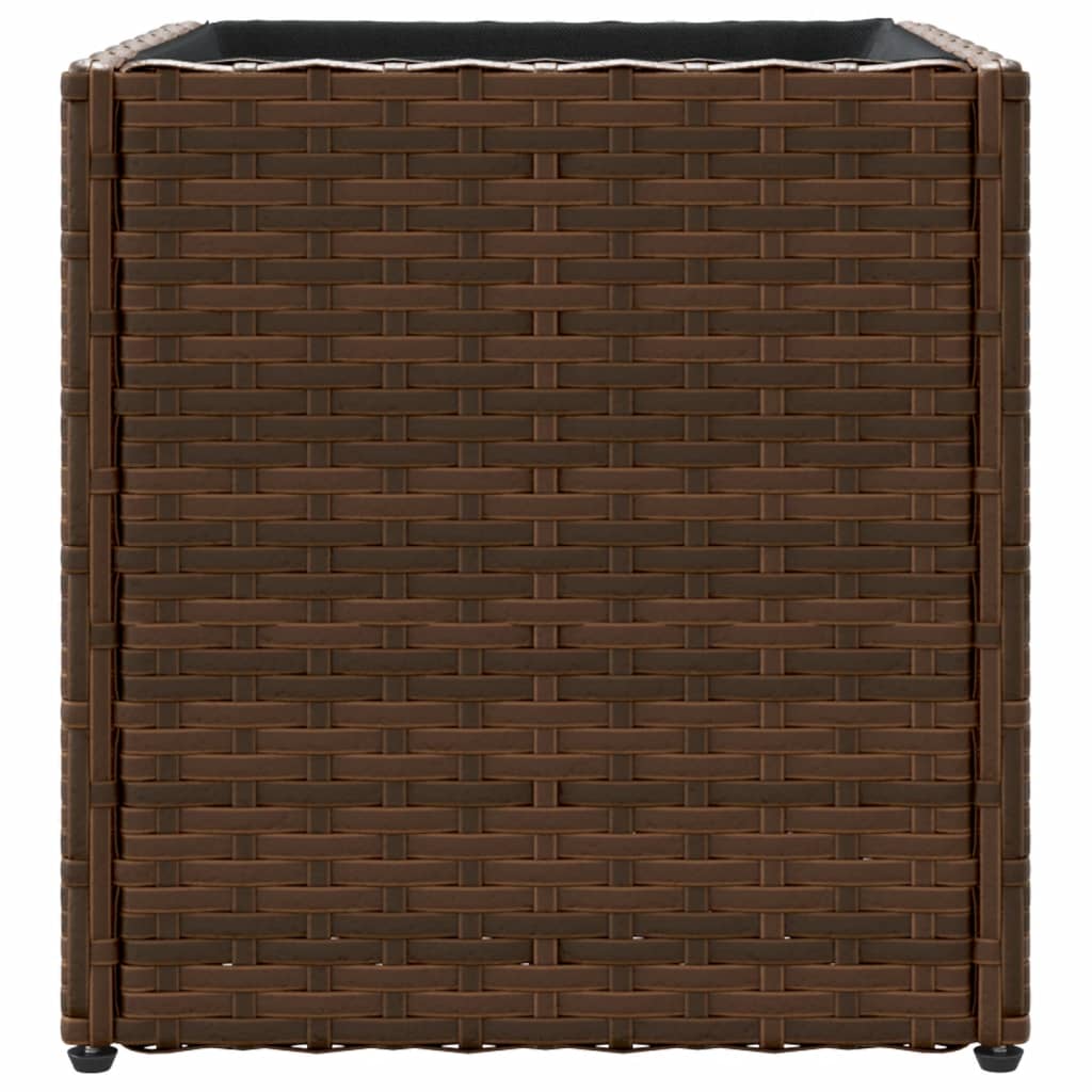 vidaXL Garden Planters 2 pcs Brown 36x30x32 cm Poly Rattan