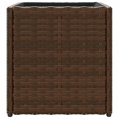 vidaXL Garden Planters 2 pcs Brown 36x30x32 cm Poly Rattan