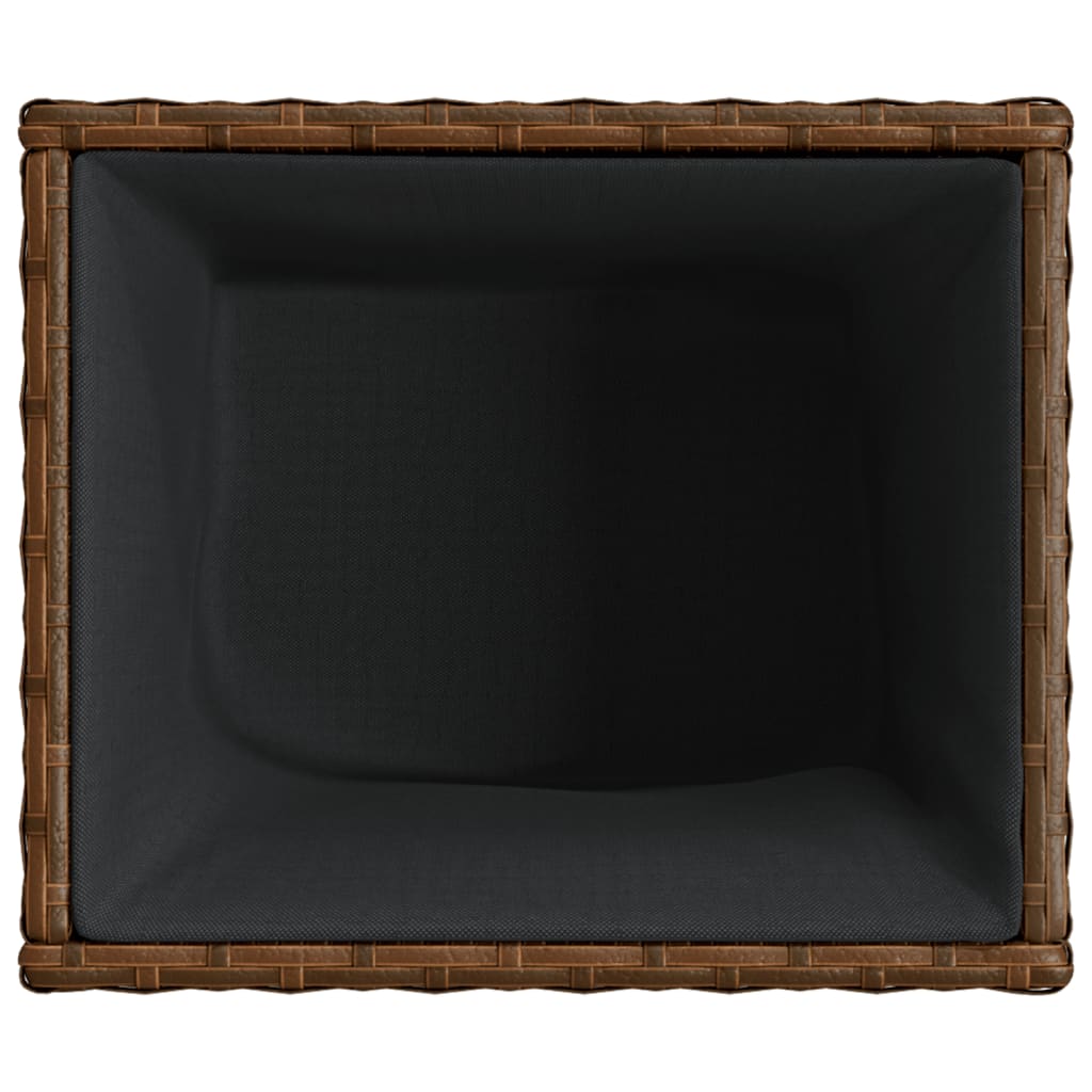 vidaXL Garden Planters 2 pcs Brown 36x30x32 cm Poly Rattan