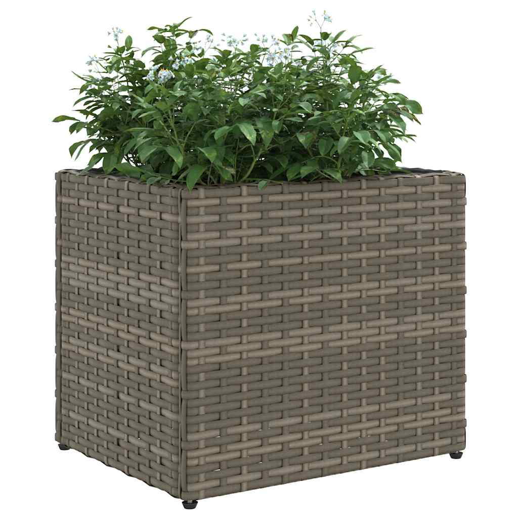 vidaXL Garden Planters 2 pcs Grey 36x30x32 cm Poly Rattan